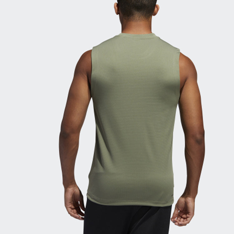 adidas Solid Color Training Sports Vest Green FJ6124