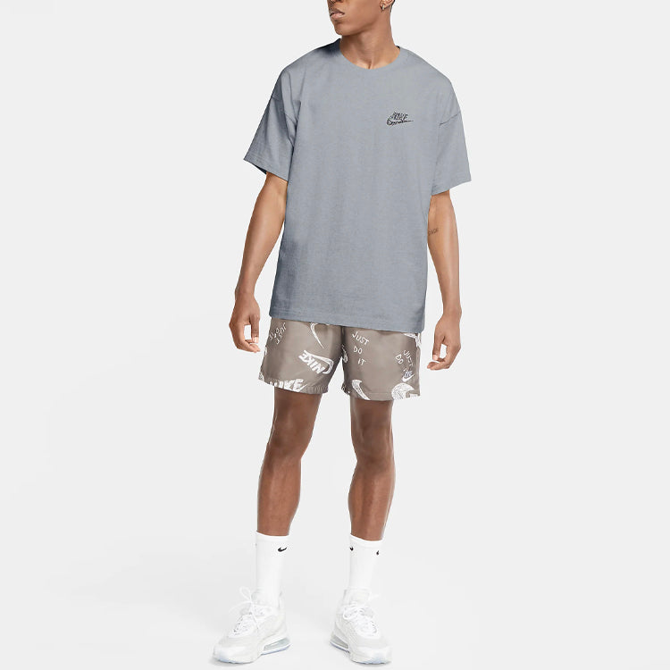 Nike Logo Round Neck Casual Sports Short Sleeve Gray CU4510-902