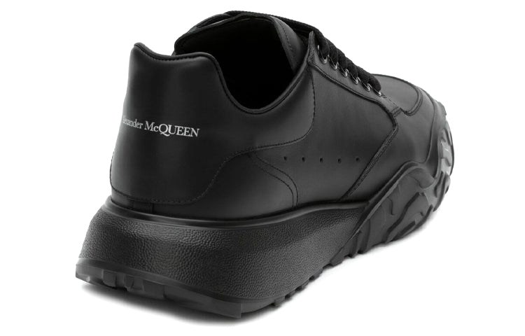 Alexander McQueen Oversized Court Trainer 'Black Leather' 634619WIA981000