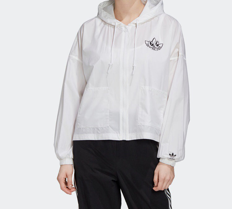 (WMNS) adidas originals Graphic WindBr Jacket White GK4980