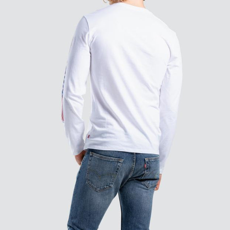 Men's Levis Stripe Alphabet Logo Long Sleeves White 22538-0043