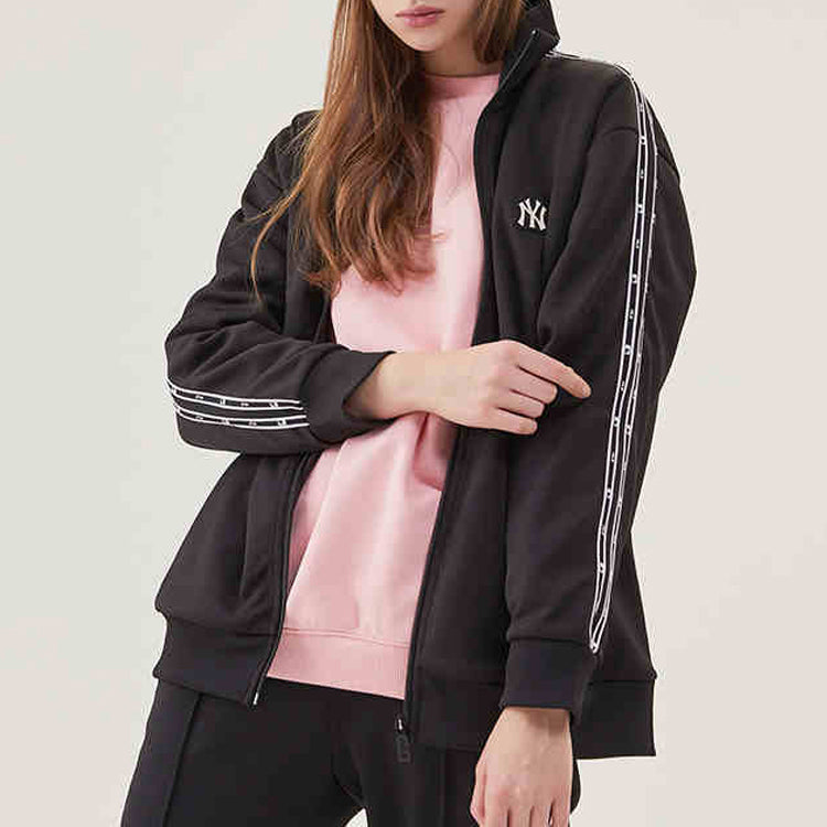 MLB Small Label Logo Athleisure Casual Sports Stand Collar Jacket New York Yankees Unisex Black 31TRT1941-50L