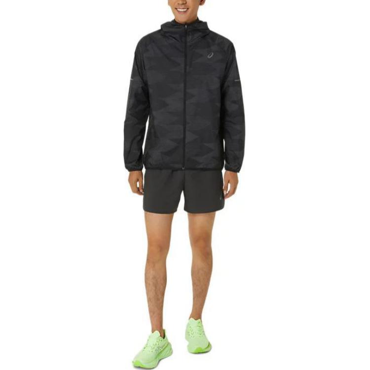 ASICS Packable Graphic Jacket Asia Sizing 'Performance Black' 2011D013-001
