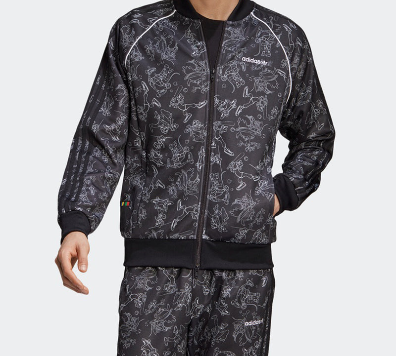 adidas x Disney Goofy Sst Tt Crossover Printing Athletics Sports Jacket Black GD6023