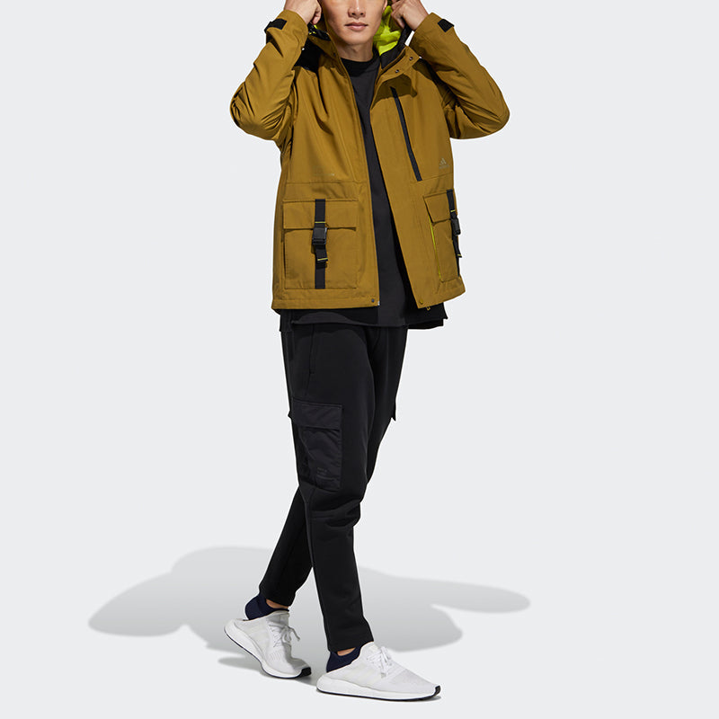 adidas Men's Th Woven Bagjk Hooded Jacket Brown GP0989