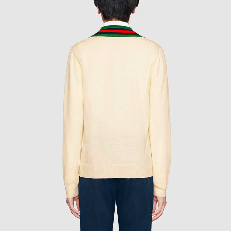 Gucci V-Neck Wool Knit Jumper 'White' 576802-XKAUK-9133