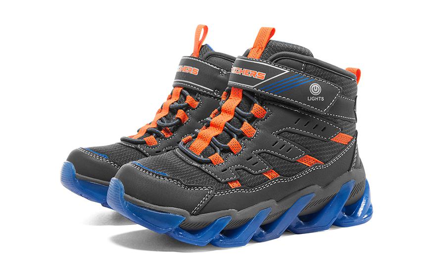(GS) Skechers Mega-Surge Sneaker 'Grey Orange Blue' 400131L-CCBL