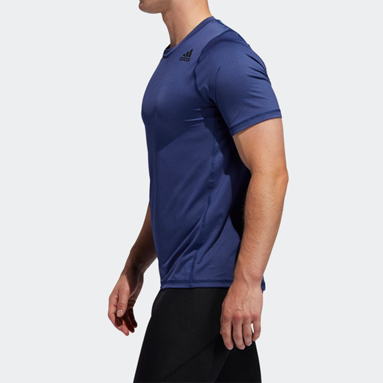 adidas Logo Printing Training Sports Short Sleeve Blue FL4607