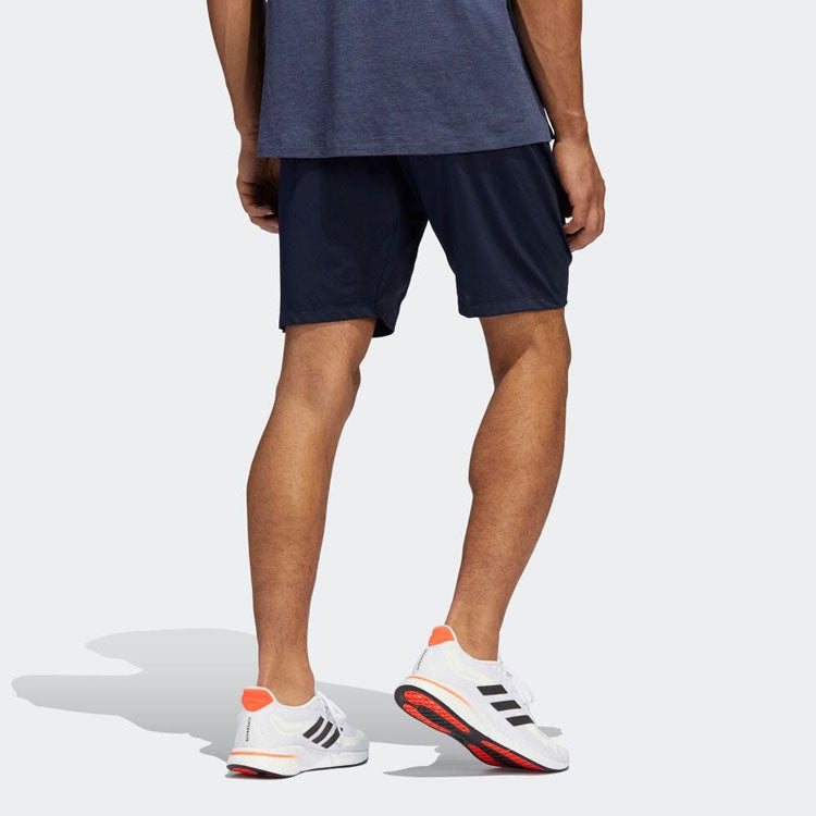adidas Solid Color Breathable Straight Logo Shorts Blue HE6797