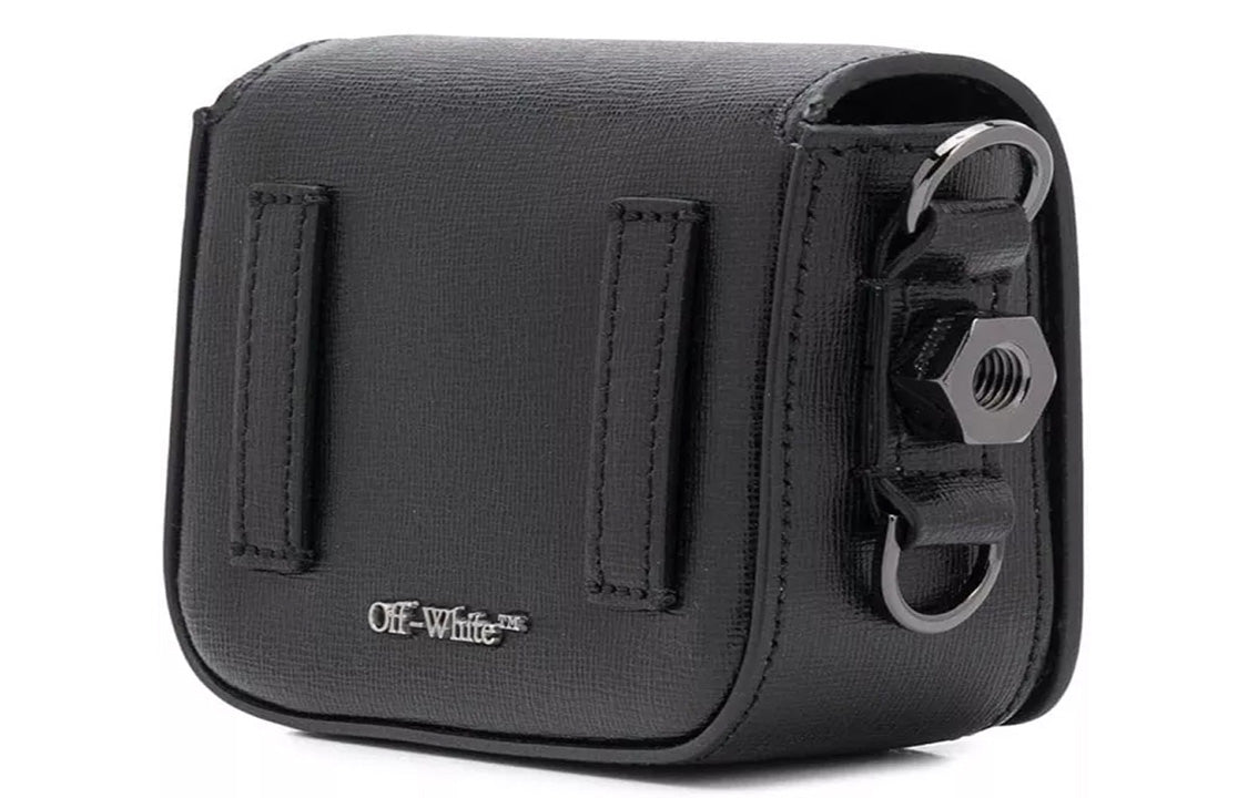 (WMNS) Off-White Deceleration Leather Bag Little Size Black OWNA087E20LEA0021001