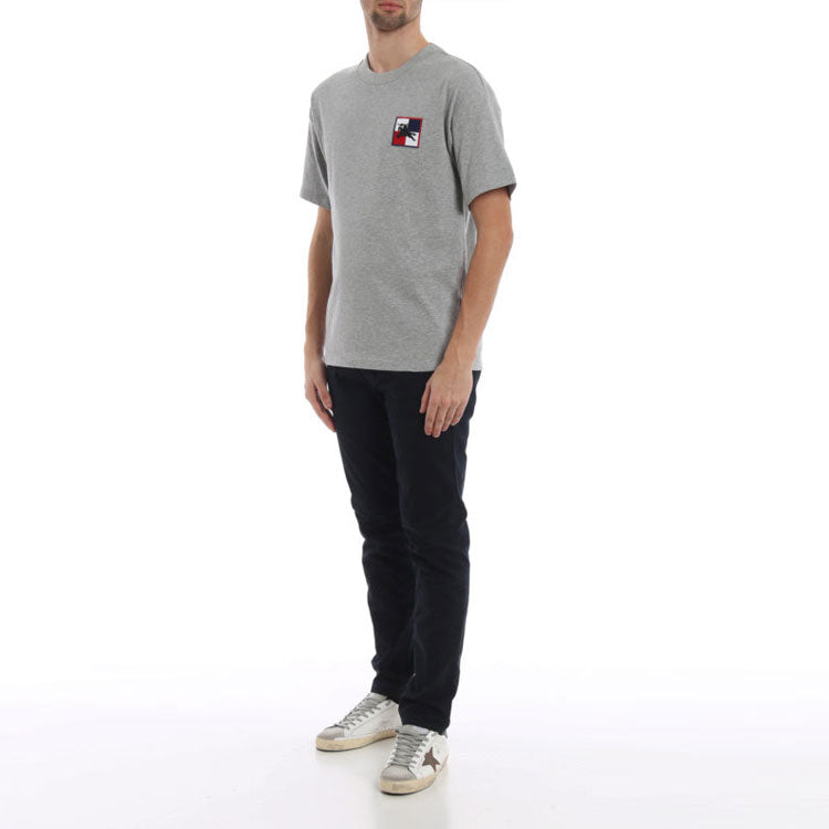 Men's Burberry Embroidered Short Sleeve Gray 80052801