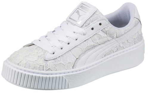 (WMNS) PUMA Basket Platform FO 'Lace - White' 364091-01