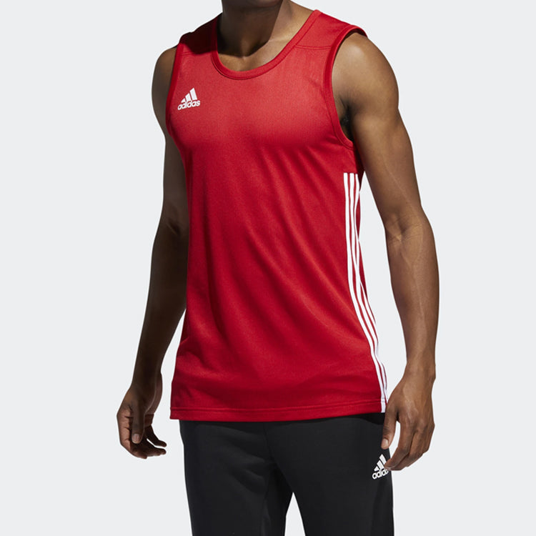 adidas Knitted Breathable Basketball Vest Men 'Red White' DY6595