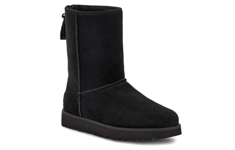 (WMNS) UGG W Classic Short Logo Zip 'Black' 1122672-BLK