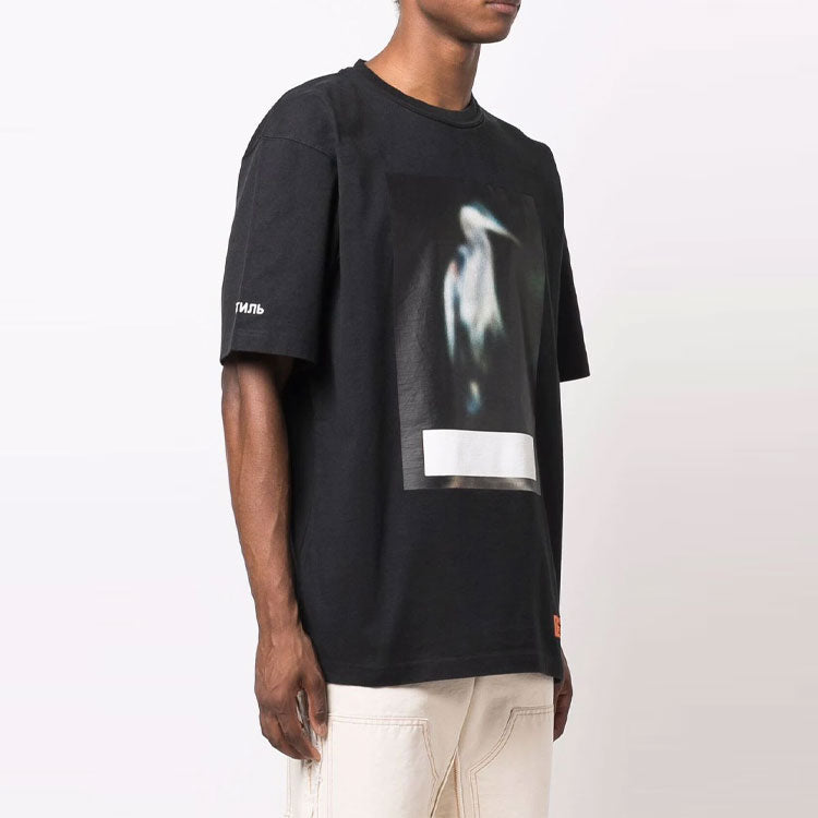 HERON PRESTON FW21 Censored Heron T-shirt 'Black Grey' HMAA026F21JER001-1005