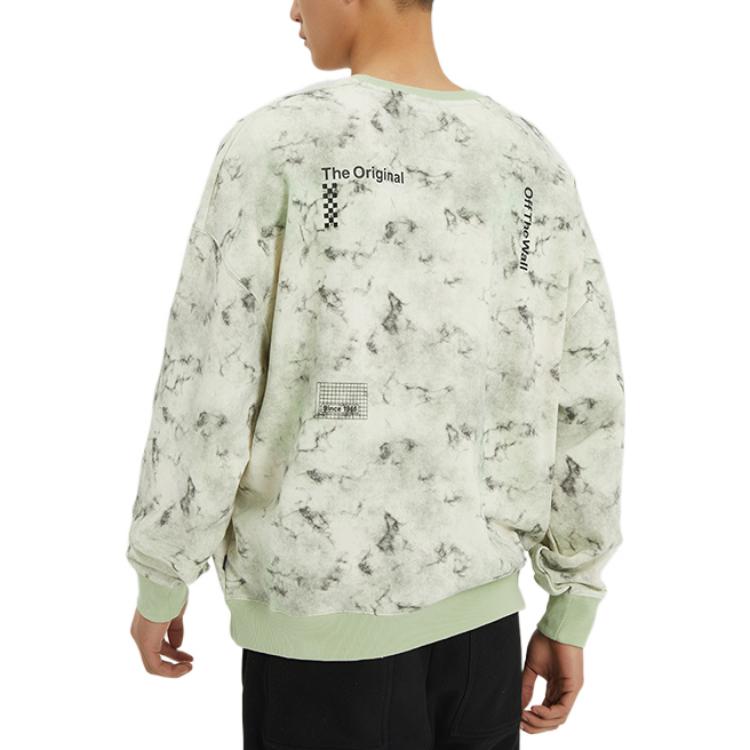 Vans Tie Dye Loose Round Neck Pullover Couple Style Green VN0A5H8UYAN