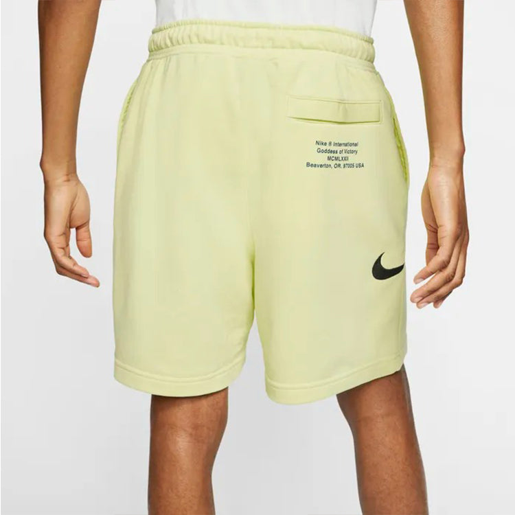 Men's Nike Swoosh French Terry Shorts Athleisure Casual Sports Shorts Lemon Yellow CW7397-335