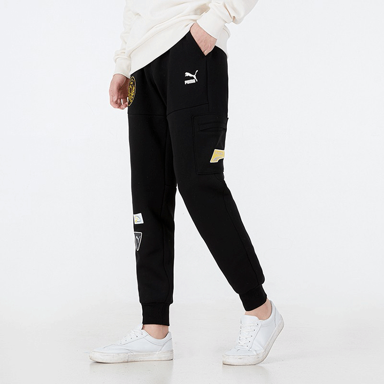 PUMA Mix Badge Knit Sweatpant 'Black' 537040-01