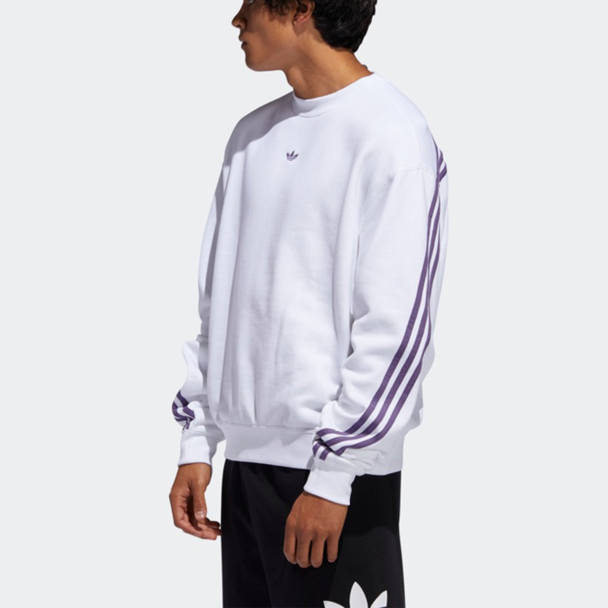 adidas originals Side Stripe Loose Pullover White FM1519
