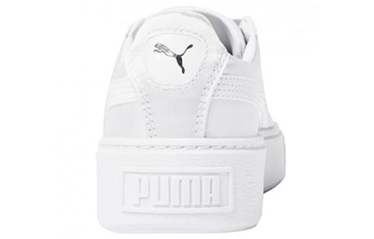 PUMA Basket Platform Thick Sole Heighten Unisex White Silk 365133-05