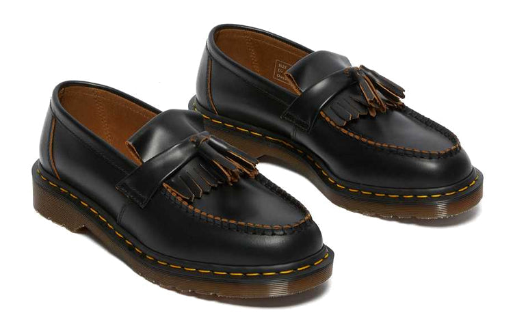 Dr. Martens Vintage Made in England Quilon Leather Tassel Loafers 'Black' 26891001