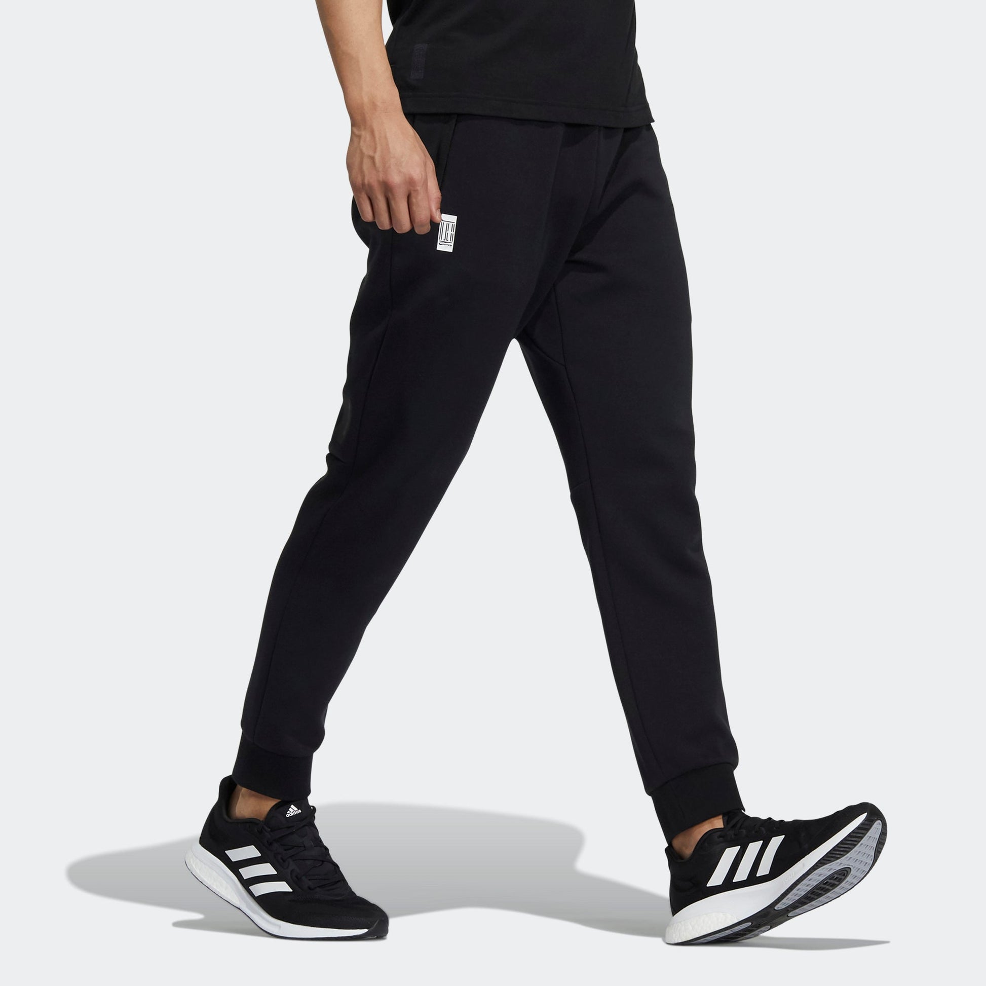 Men's adidas Wj Kn Reg Pnt Martial Arts Series Solid Color Running Sports Bundle Feet Long Pants/Trousers Black H39291