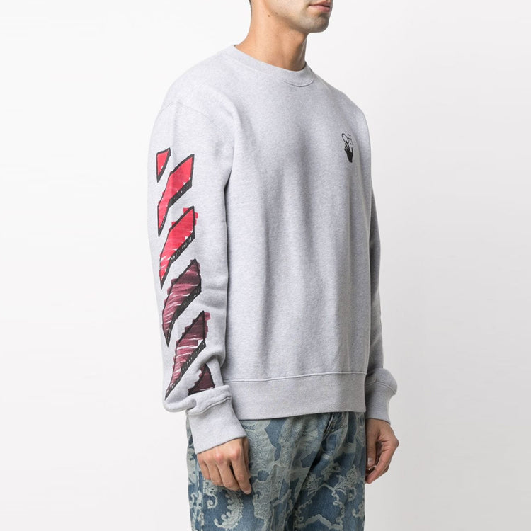 Off-White Unisex SS21 Logo Sweatshirt Gray OMBA025R21FLE0040825
