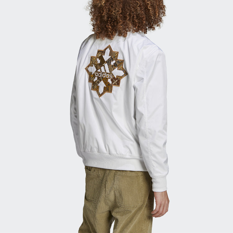adidas Real Lny Bomber limited Real Madrid Soccer/Football logo Sports Jacket White HA2530