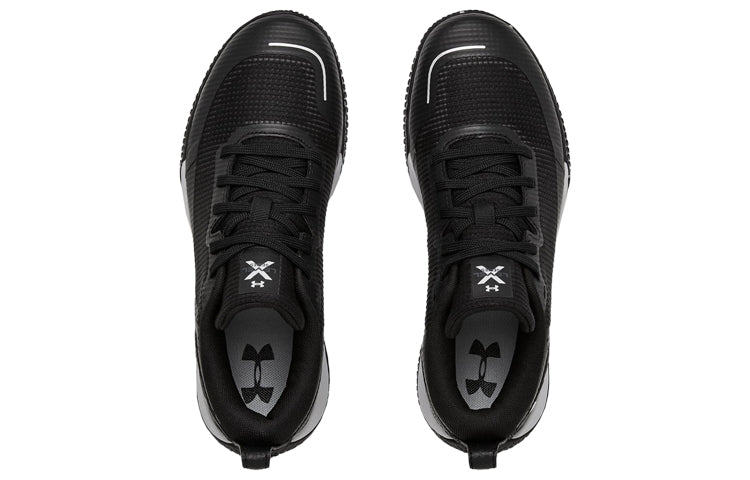 (GS) Under Armour X Level Mainshock Splatter Sneakers Black/White 3022523-002