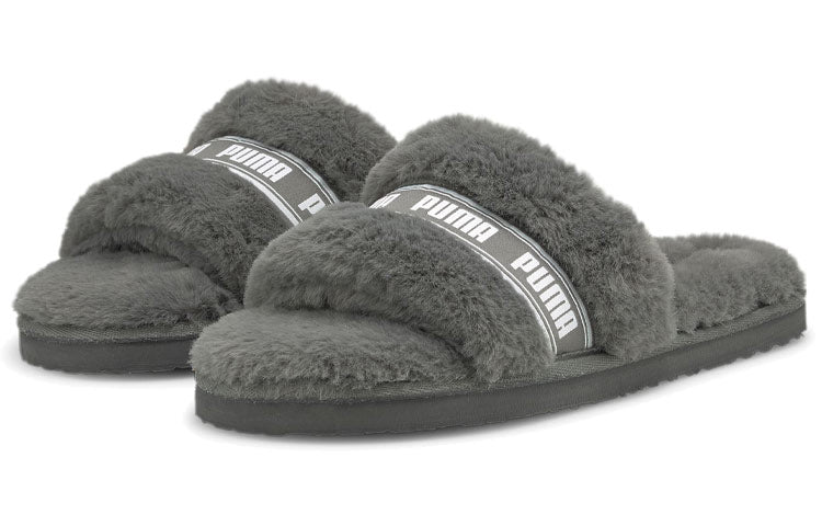 (WMNS) PUMA Fluff Slide 'Charcoal Grey' 384937-02