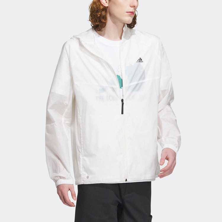 adidas Hooded Windbreaker Jacket 'White' IA1784