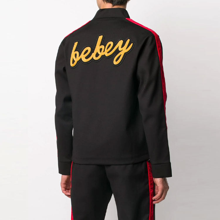 Off-White x Theophilus London Crossover Micro Mark Printing Casual Zipper Sports Jacket Black OMBD014G20FAB0011018