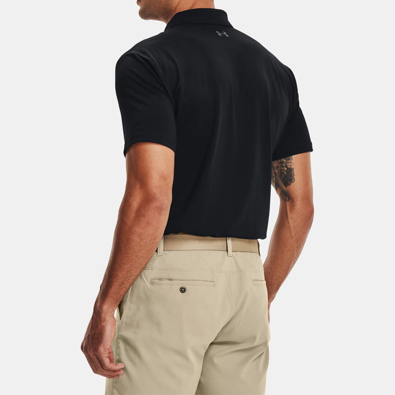 Men's Under Armour Performance Polo 2.0 Golf Sports Breathable Short Sleeve Polo Shirt Black 1342080-001