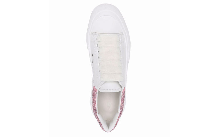 (WMNS) Alexander McQueen Deck Plimsoll 'White Rose Pink Glitter' 676686WIABJ9477