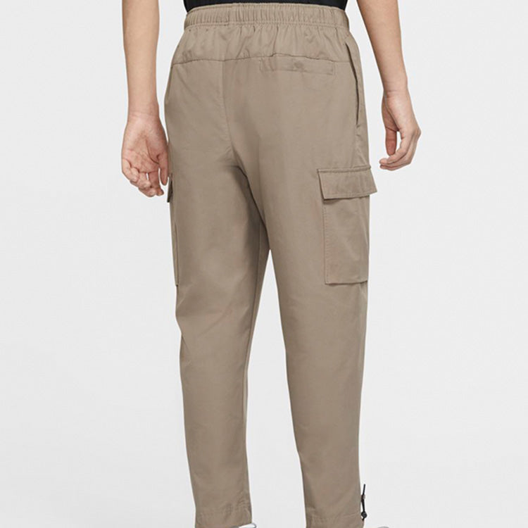 Nike Sportswear Logo Small Label Embroidered Woven Cargo Long Pants Olive Grey Gray CU4326-081