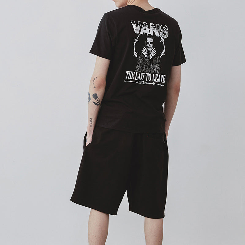 Vans Back Printing Short Sleeve Couple Style Black VN0A4P5ABLK