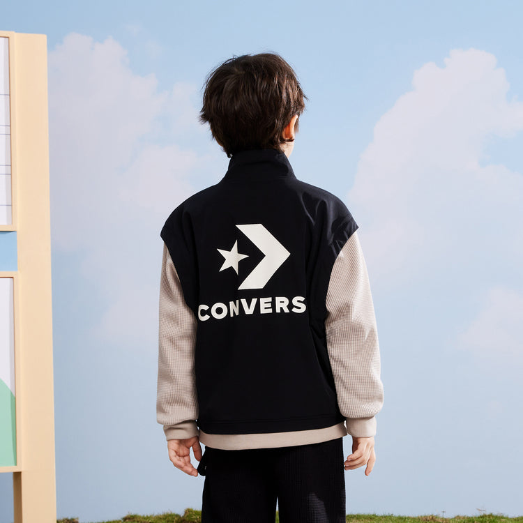 (GS) Converse Full Zip Jacket Asia Sizing 'Black White' CV2312029GS-001