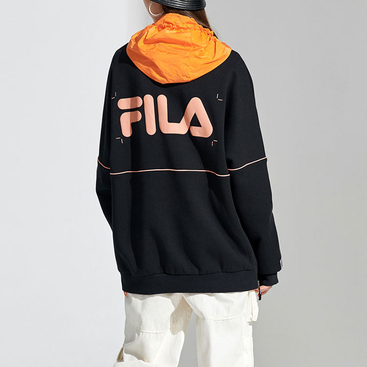 Fila Loose Round Neck Pullover Long Sleeves Unisex Black T11U116205F-BK