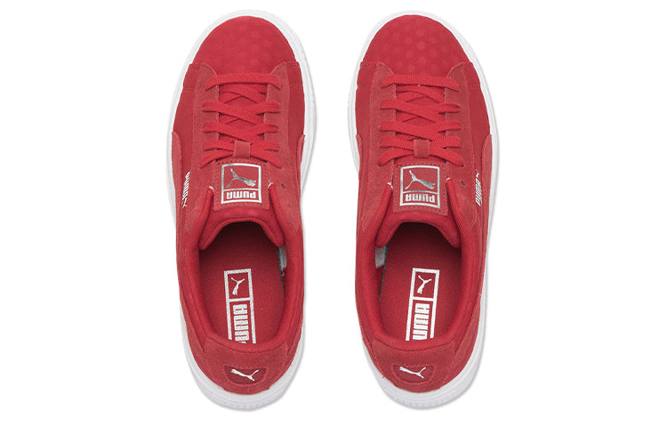 (WMNS) PUMA Basket Platform DE Casual Sneakers Red/White 364102-03