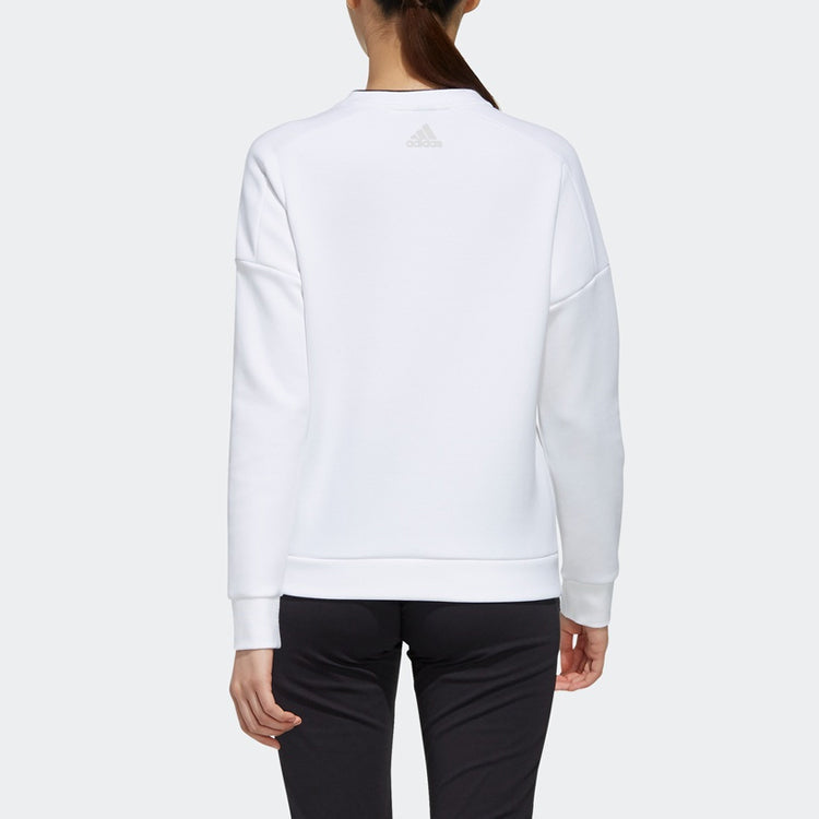 (WMNS) adidas Sports Stylish Pullover Round Neck Long Sleeves White EH3857
