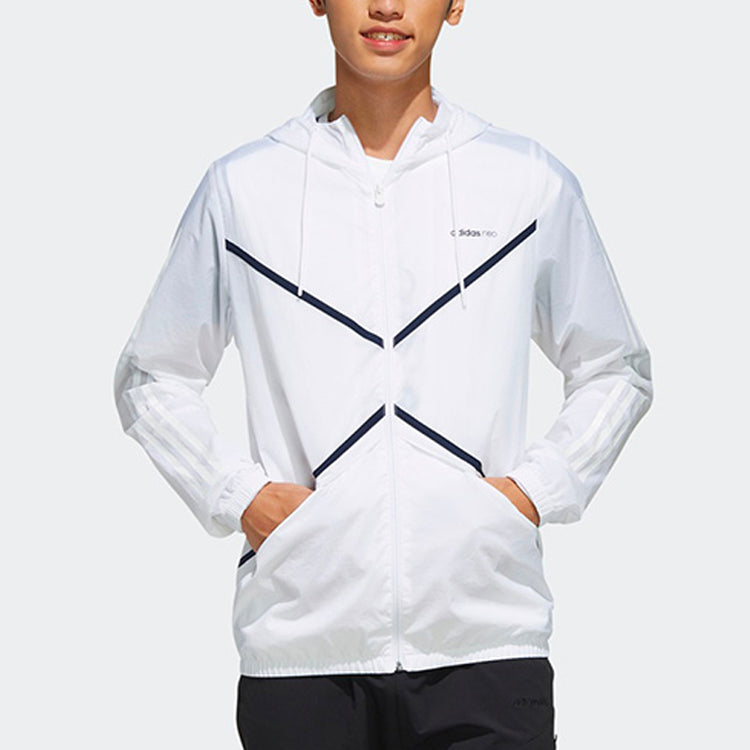 adidas neo M Cs Wb Windproof Slim Fit Sports Jacket White FK9924