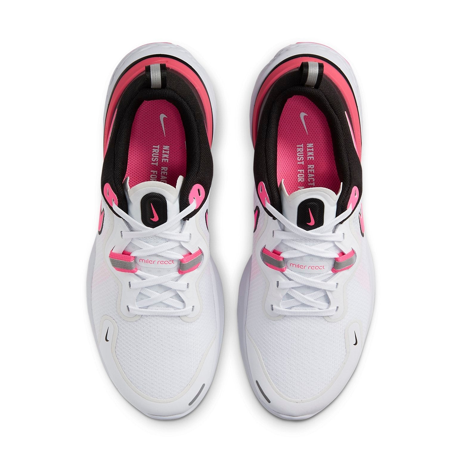 (WMNS) Nike React Miler Black/White Pink CW1778-103