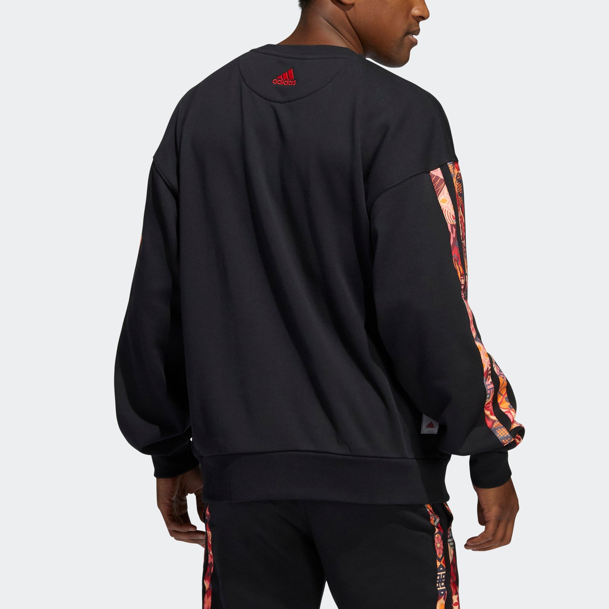 Men's adidas Mic Rose Crew Limited Printing Basketball Sports Round Neck Pullover Black HD7934