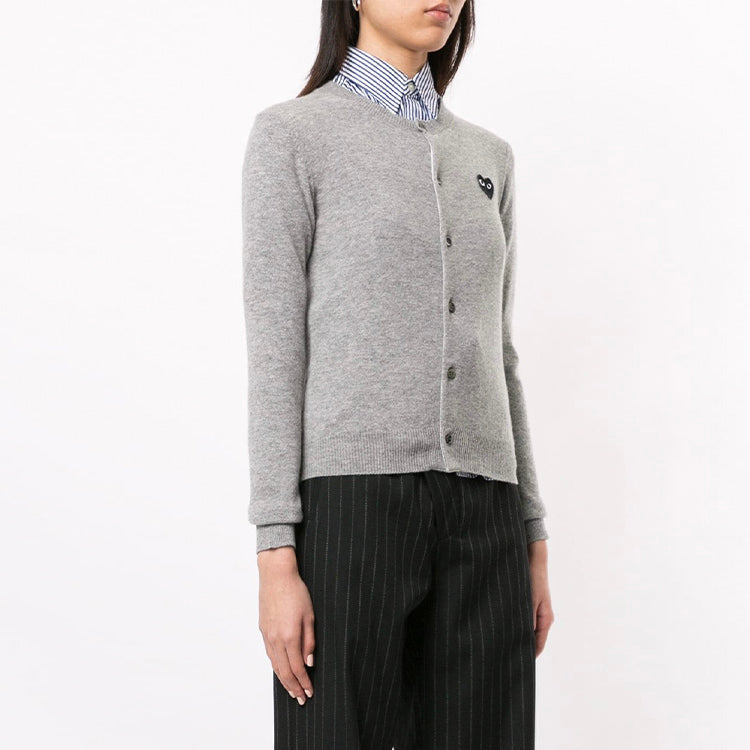 (WMNS) COMME des GARCONS PLAY Cardigan Black Heart 'Grey' AZ-N023-051-2