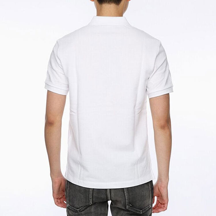 Men's Burberry lapel Cardigan Short Sleeve Polo Shirt White 80045791
