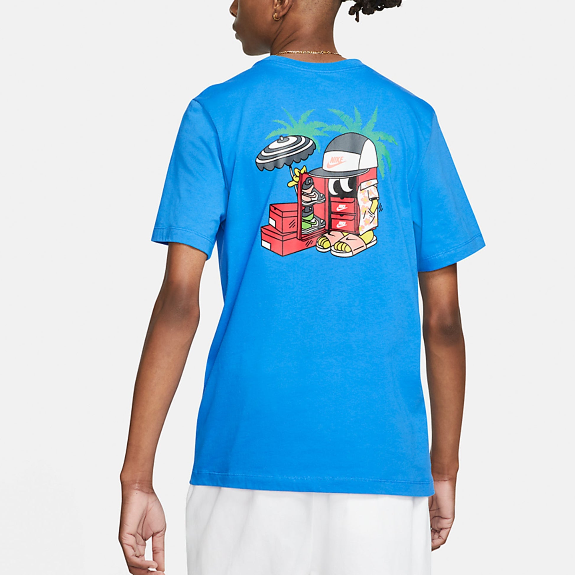 Nike Sportswear Shoe Printing Sports Round Neck Short Sleeve Blue DD1261-435