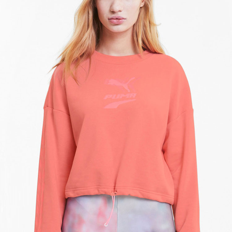 (WMNS) PUMA Evide Logo Sweatshirt 'Pink' 599174-27