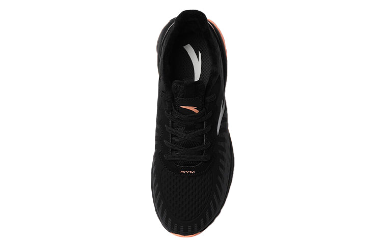 (WMNS) ANTA Leather Running Shoes 'Black Orange White' 122045522-6