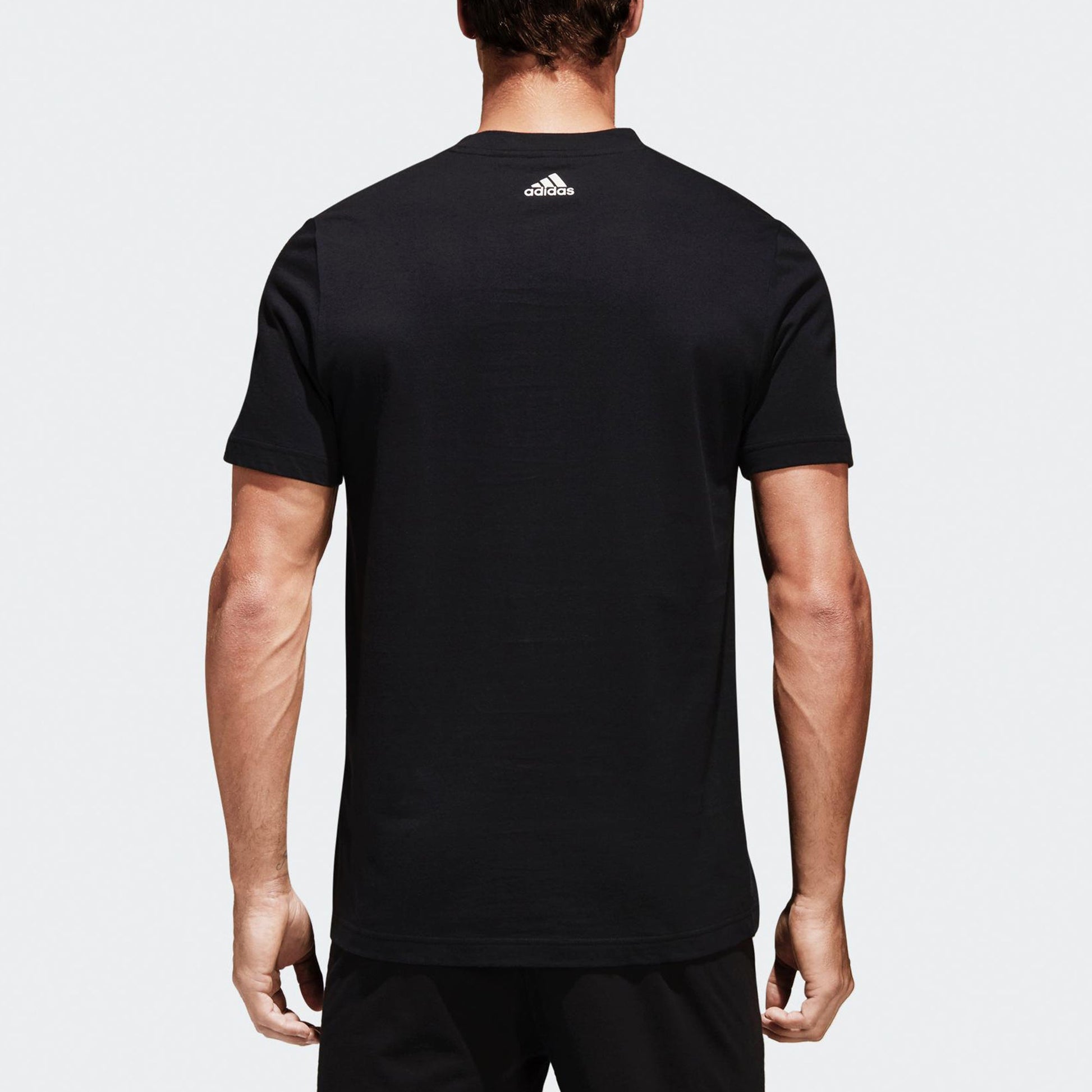 adidas Comm M Tee Logo Printing Sports Knit Short Sleeve Black BR4066