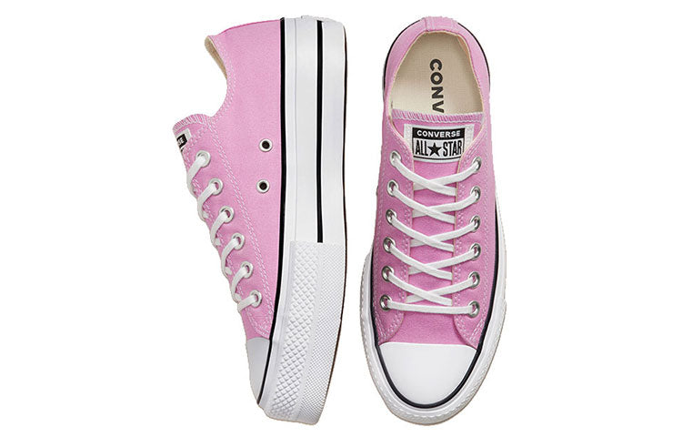 (WMNS) Converse Seasonal Color Platform Chuck Taylor All Star Thick Sole Pink White Sneakers 'Pink Blue' 566756C